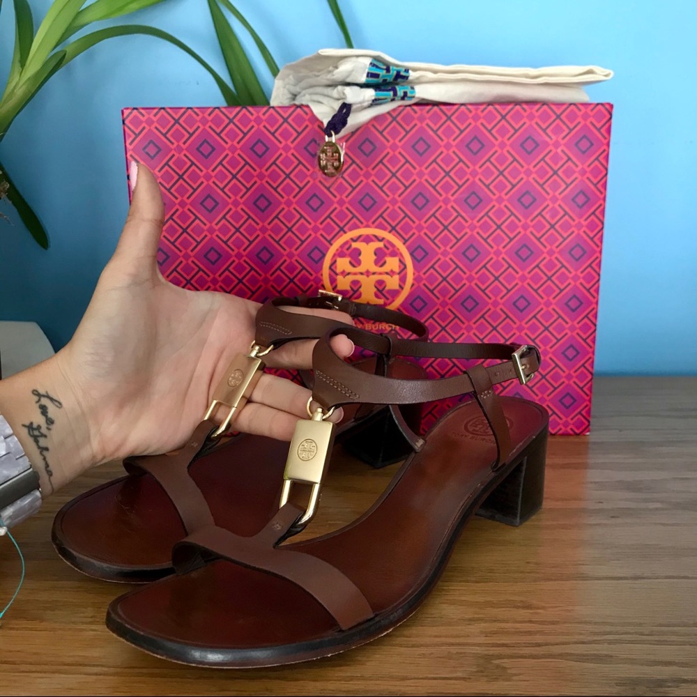 Tory Burch Padlock Sandals 45mm heel